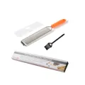 Râpe multifonction en acier inoxydable avec poignée orange et étui de protection - Boîte de Couleur (Avec Brosse de Nettoyage) / Orange