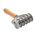 6-wheel stainless steel wavy pastry cutter with ergonomic wooden handle - Wooden Handle