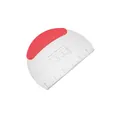 Professional stainless steel dough scraper with red silicone handle and measurement markings - Semi-Circular Cutter (Rubber Handle)