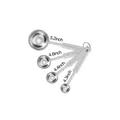 Lot de cuillères à mesurer en acier inoxydable de quatre tailles avec longueurs - Ensemble de 4 cuillères à mesurer