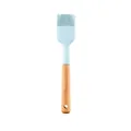 Professioneller Silikon-Backpinsel in Morandi-Blau mit feinem ergonomischem Holzgriff - Pinsel