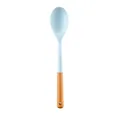 Premium Morandi blue silicone spoon with natural wood handle kitchen utensil tool - Small Soup Spoon
