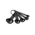 Set de 5 cuillères à mesurer en plastique noir pour pâtisserie et cuisine - 5-Piece Measuring Spoon Set / Noir