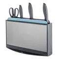 Modern stainless steel ozone sterilization kitchen knife holder and cutting board organizer set - Knife, Cutting Board, and Stand Set
