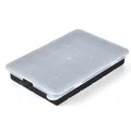 Black 24-grid flexible silicone ice cube tray with clear lid for home use - 24 Grids With Lid / Black