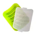 Eco-friendly green silicone sausage mold with lid for DIY baby complementary food - Large Sausage Style (6 Cavity) / Green