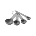 4-piece gray measuring spoon set with stainless steel handles for baking and cooking - Measuring Spoons Only / Gray