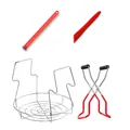 Essential 4-piece canning tool set with jar lifter and steaming rack - Four-Piece Set