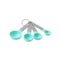 4-piece stainless steel measuring spoon set with mint green scoops for kitchen baking - Measuring Spoons Only / Green