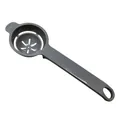 Durable grey plastic egg yolk separator with long handle for baking and home cooking - Gray