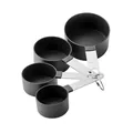 Professional 4-piece black and stainless steel measuring cup set for precise baking - Measuring Cups Only / Black