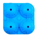 Blue 4-hole silicone ice ball mold for creating perfectly shaped large spherical ice cubes. - Blue