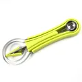3-in-1 stainless steel fruit carving tool set with melon baller and scooper for kitchen - Green