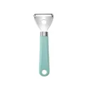 Professional stainless steel vegetable peeler with ergonomic mint green plastic handle - Melon Peeler / Mint Green