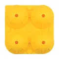 Bright yellow 4-hole silicone ice ball mold for round ice cubes in cocktails and whiskey - Yellow