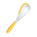 2-in-1 stainless steel whisk with yellow silicone scraper spatula - Yellow