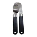 Professional stainless steel manual garlic press with ergonomic black non-slip grip handles. - Garlic Press / Black