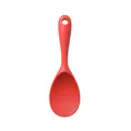 Vibrant red silicone rice scoop featuring an ergonomic handle and hanging hole for kitchen - Rice Spoon / Red