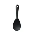 Ergonomic black silicone rice paddle with hanging hole for non-stick cookware - Rice Spoon / Black