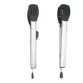 Lot de deux pinces de cuisine en acier inoxydable avec embouts en silicone noir et verrou - Style Support Et Style Standard / 2 Pièces/Ensemble / Noir