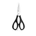 Heavy-duty stainless steel kitchen shears with black handles and serrated blade - Kitchen Scissors