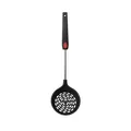 Black silicone skimmer slotted spoon with stainless steel handle for non-stick cookware - Skimmer / Black
