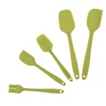 Fünfteiliges Backset aus lebensmittelechtem Silikon in der Farbe Olivgrün für DIY - Farbkarton / Grün