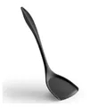 Black heat-resistant silicone spatula for non-stick pans with ergonomic handle - Black