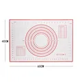 Grote 60x40cm antiaanbak siliconen bakmat met maatverdeling en omrekeningstabellen - 60cmx40cm / Rood