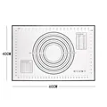 Grote siliconen kneedmat 60x40cm met schaalverdeling en handige tabellen - 60cmx40cm / Zwart