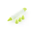Food-grade silicone icing pen for cake decorating with three interchangeable piping tips - Green