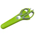 Multifunctional green stainless steel kitchen scissors with magnetic protective sheath - Green-Gray