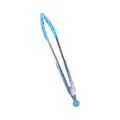 12-inch stainless steel food tongs with light blue silicone non-slip grips for cooking - Extra Long Style / Blue