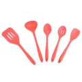 5-piece red non-stick silicone kitchen utensil set for cooking and baking - Five-Piece Set / Red