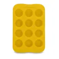 Yellow 12-hole flexible food-grade silicone ice cube tray and chocolate mold for DIY baking - Round / 12 Holes / Yellow