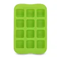 Flexible 12-well green silicone ice cube tray with square molds for DIY ice making - Square / 12 Holes / Green