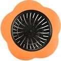 Bright orange plum blossom shaped TPR sink strainer and floor drain hair catcher filter - Orange