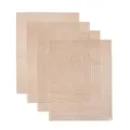 Set of 4 reusable non-stick fiberglass BBQ grill mesh mats for outdoor grilling use - 4Pcs / Brown