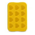 Heart-shaped 12-cavity flexible silicone ice and chocolate mold in bright yellow - Heart / 12 Holes / Yellow
