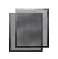 Durable reusable non-stick fiberglass BBQ grilling mesh mat in black for outdoor cooking - 2 Pieces Pack (Edged) / Black