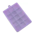 Vaschetta per cubetti di ghiaccio in silicone viola a 15 griglie con coperchio chiaro - 15 Griglie / Viola