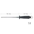High-quality knife sharpening rod tool with 20.5cm steel part and ergonomic black PP handle - Style 1
