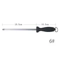 Professional knife sharpening rod with 18.5cm steel blade and 10.5cm ergonomic handle - Size 6