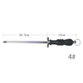 Affilacoltelli professionale in acciaio temperato con asta da 20,5 cm e manico nero - 4#