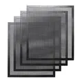 Set of 4 reusable black non-stick fiberglass BBQ mesh grill mats for outdoor cooking - 4 Pieces Pack (Edged) / Black