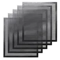 Set of 5 black non-stick fiberglass BBQ grill mesh mats for outdoor BBQ cooking - 5 Pieces Pack (Edged) / Black