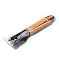 Professional stainless steel BBQ tool set with wooden handles for outdoor grilling - Wooden Handle Style / 3-Piece Combination Set
