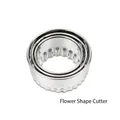Set of 3 stainless steel flower-shaped dumpling skin cutters for pastry and dough - 430 Flower Shape Wrapper Cutter (Three-Piece)