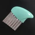 Tagliapatate ondulato con manico ergonomico verde menta per patatine fritte fatte - Blu