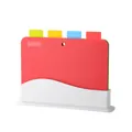 Set di 4 taglieri professionali in plastica colorata con linguette indice e supporto - Sottile (Scatola a Colori)